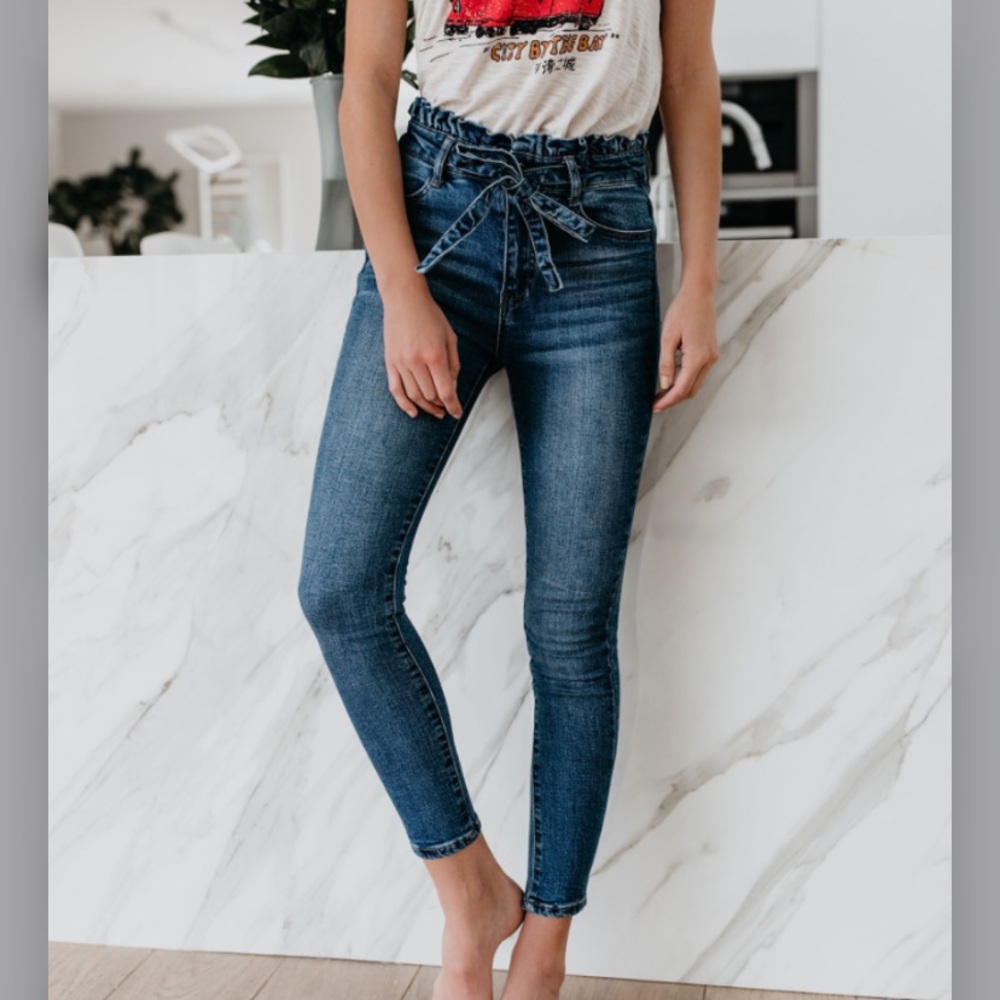 Paper Bag Waist Denim Skinnies